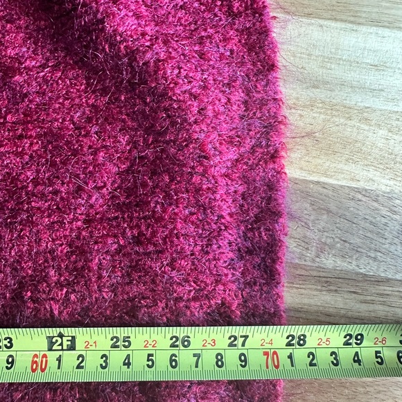 CJ Banks Fuzzy Soft Mohair Blend Deep Red Button Front Cardigan Sweater 1X - Picture 10 of 11